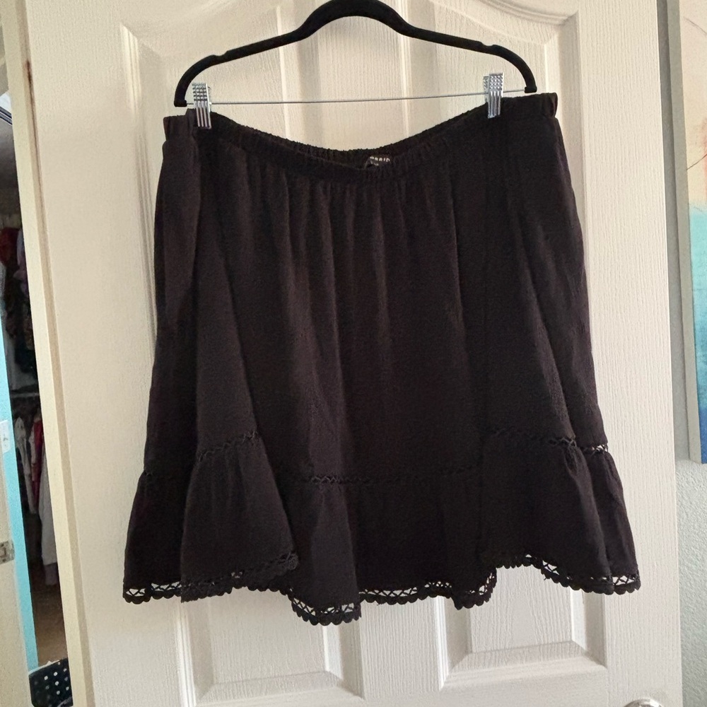 Torrid Black A-Line Skirt with Lace Trim